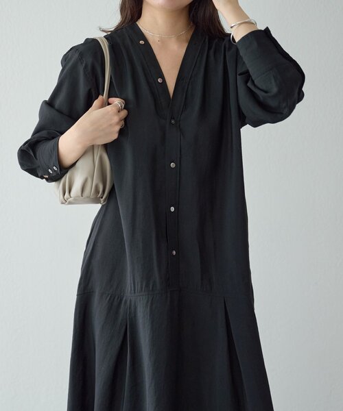 BEARDSLEY(ビアズリー)の「《WEB限定》カラーレスシャツワンピース(ワンピース・レディース・ブラック/カーキ/ネイビー・0/1)」の8枚目の写真