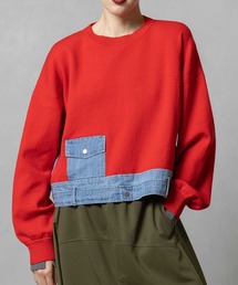 デニムコンビネーションプルオーバー