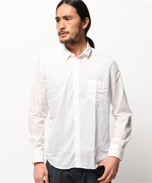 ESTNATION（エストネーション）の「ESTNATION シャーリングロングスリーブシャツ（シャツ/ブラウス・メンズ・クリアレッド/マスタード/ライトインディゴブルー/ダークネイビー/ブルー/ホワイト・MEDIUM/LARGE/SMALL）」の14枚目の写真