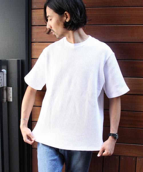 coen(コーエン)の「ミニワッフルサーマルビッグT(Tシャツ/カットソー・メンズ・ホワイト/ブラック/ベージュ/ネイビー・SMALL/X-LARGE/MEDIUM/LARGE)」の1枚目の写真