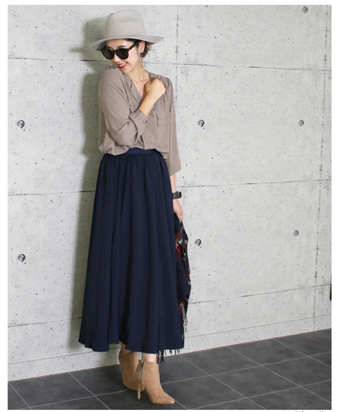 reca（レカ）の「【reca大人気アイテム】"高品質"ポケットデザインシフォンブラウス（シャツ/ブラウス・レディース・ネイビー/オフホワイト/グレー/ブラック/カーキ/グリーン系その他/ベージュ/グレー系その他/ブルー系その他/シルバーグレー/キャメル/ピンクベージュ/レッド系その他/マスタード/グリーン系その他2・FREE）」の16枚目の写真