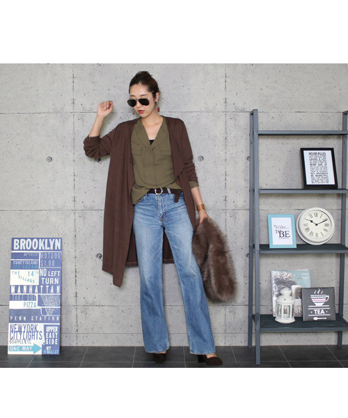 reca（レカ）の「【reca大人気アイテム】"高品質"ポケットデザインシフォンブラウス（シャツ/ブラウス・レディース・ネイビー/オフホワイト/グレー/ブラック/カーキ/グリーン系その他/ベージュ/グレー系その他/ブルー系その他/シルバーグレー/キャメル/ピンクベージュ/レッド系その他/マスタード/グリーン系その他2・FREE）」の20枚目の写真