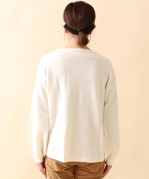 coen（コーエン）の「ボリュームスリーブVネックプルオーバーニット（ニット/セーター・レディース・ライトグレー/ネイビー/ライトピンク/ホワイト/ダークグレー・FREE）」の12枚目の写真