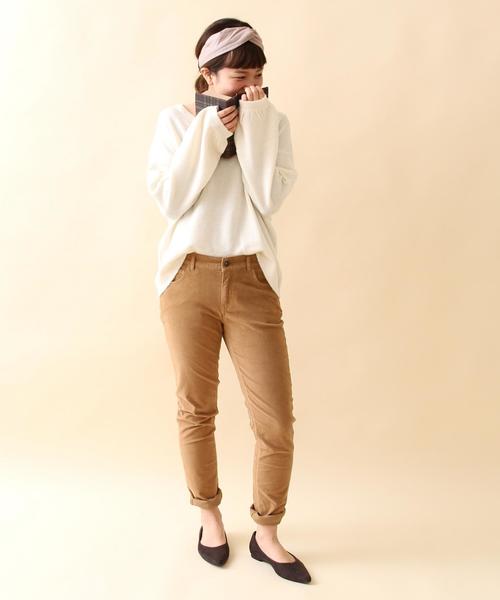 coen（コーエン）の「ボリュームスリーブVネックプルオーバーニット（ニット/セーター・レディース・ライトグレー/ネイビー/ライトピンク/ホワイト/ダークグレー・FREE）」の13枚目の写真