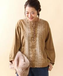 coen | 【NOMA textile designコラボ】エンブロイダリー刺繍ブラウス(シャツ/ブラウス)