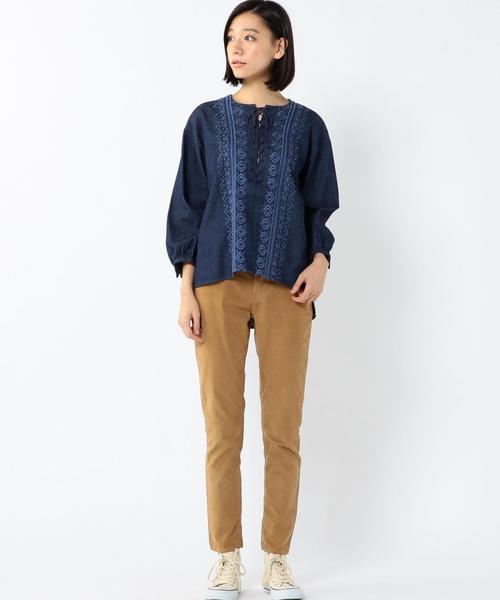 coen(コーエン)の「【NOMA textile designコラボ】エンブロイダリー刺繍ブラウス(シャツ/ブラウス・レディース・ベージュ/ネイビー・FREE)」の7枚目の写真