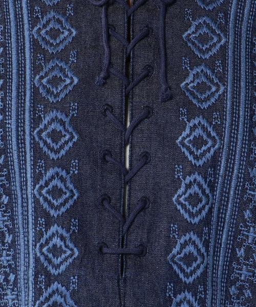 coen(コーエン)の「【NOMA textile designコラボ】エンブロイダリー刺繍ブラウス(シャツ/ブラウス・レディース・ベージュ/ネイビー・FREE)」の3枚目の写真