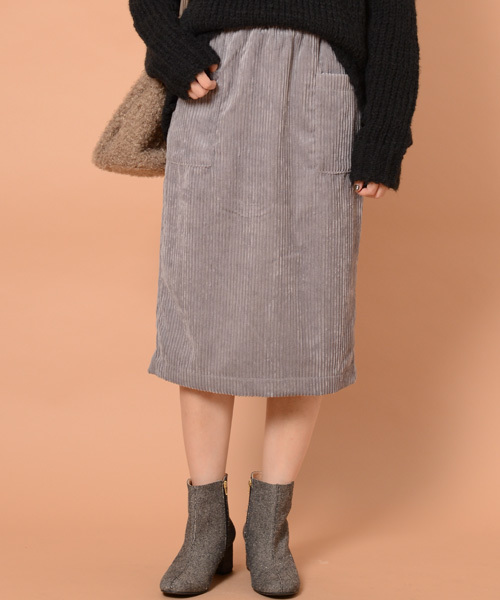 mystic（ミスティック）の「コーデュロイタイトスカート（スカート・レディース・キャメル/ピンク/ブラック/グレー・ﾌﾘ-）」の3枚目の写真
