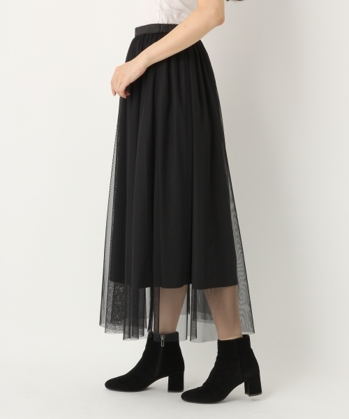 A part by(アパートバイ)の「チュールロングスカート 741039 (スカート・レディース・アイボリー/ブラック・FREE)」の4枚目の写真