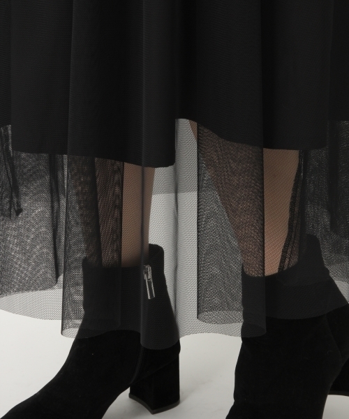 A part by(アパートバイ)の「チュールロングスカート 741039 (スカート・レディース・アイボリー/ブラック・FREE)」の7枚目の写真