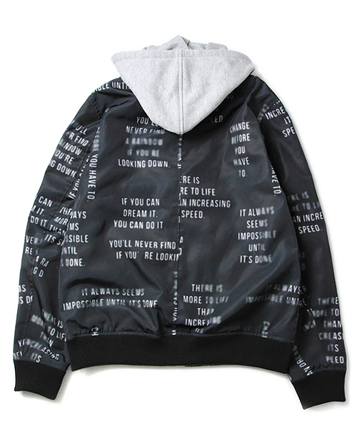 JACKROSE(ジャックローズ)の「脱着フード英字転写リバーシブルMA-1 (MA-1・メンズ・ブラック/アイボリー・L/M/XL)」の5枚目の写真