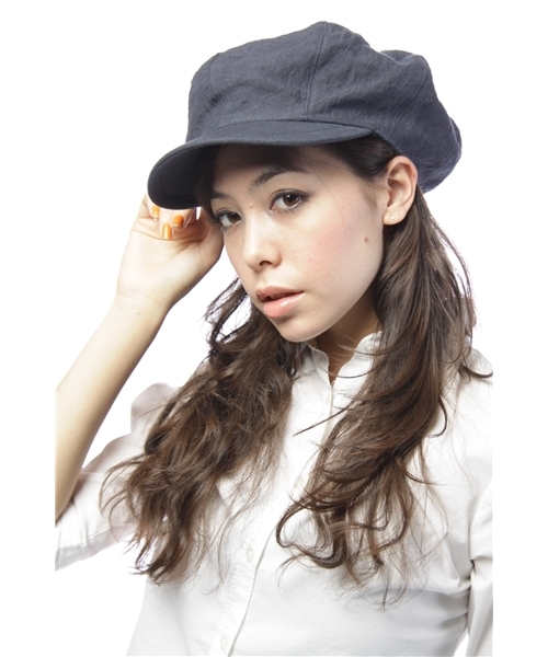 BEAMS BOY（ビームスボーイ）の「O.LinenSolidｷｬｽ（キャスケット・レディース・ナチュラル/ネイビー・ONE SIZE）」の2枚目の写真