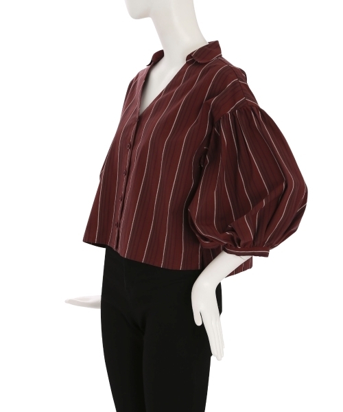 MURUA（ムルーア）の「ボリュームスリーブデコルテシャツ（シャツ/ブラウス・レディース・ブラック/マルチ/ホワイト・FREE）」の11枚目の写真