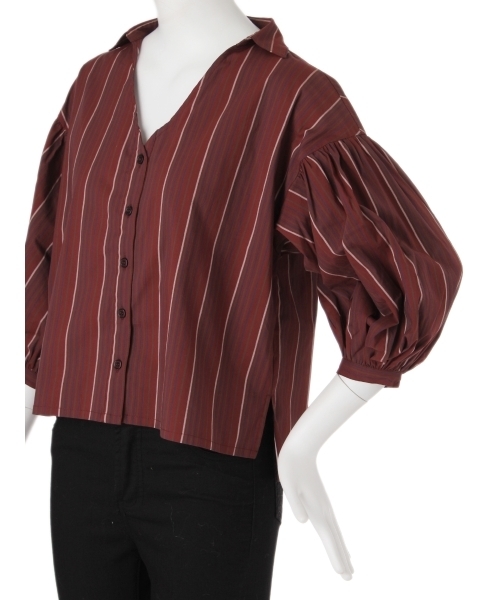 MURUA（ムルーア）の「ボリュームスリーブデコルテシャツ（シャツ/ブラウス・レディース・ブラック/マルチ/ホワイト・FREE）」の21枚目の写真