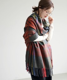 coca（coca） | 【選べるカラバリ】差し色チェック柄ふんわり大判ストール(ストール/ショール)