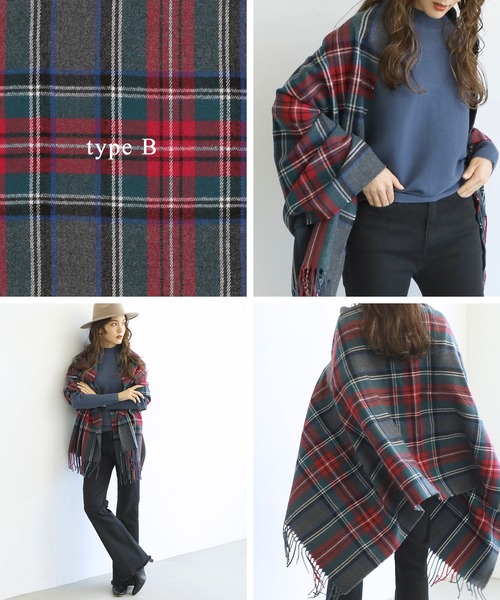 coca(coca)(コカ)の「【WEB限定セール】選べるカラバリ 差し色チェック柄ふんわり大判ストール(ストール/ショール・レディース・A/B/C/X/Y/Z/G/H/D/E/F/J/I/K・ONE SIZE)」の15枚目の写真