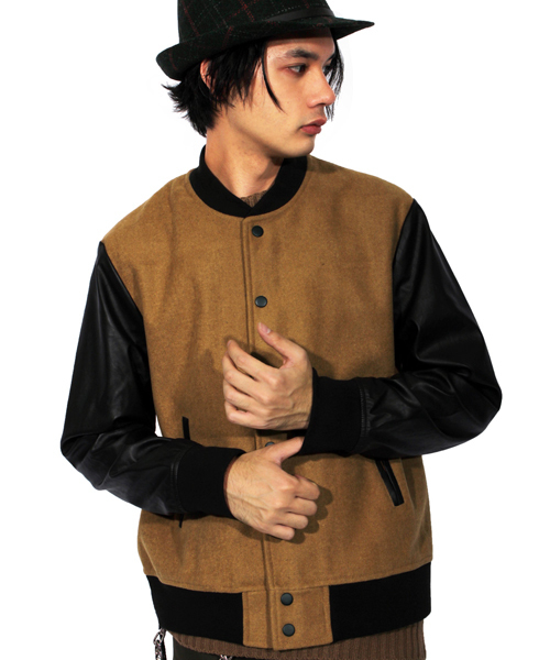 ８(eight)（エイト）の「スタジャン メルトン スタジアムジャンパー（スタジャン・メンズ・ブラック/グレー/キャメル・MEDIUM/LARGE）」の3枚目の写真