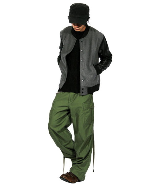 ８(eight)（エイト）の「スタジャン メルトン スタジアムジャンパー（スタジャン・メンズ・ブラック/グレー/キャメル・MEDIUM/LARGE）」の5枚目の写真