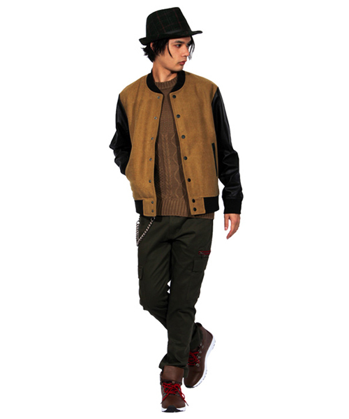 ８(eight)（エイト）の「スタジャン メルトン スタジアムジャンパー（スタジャン・メンズ・ブラック/グレー/キャメル・MEDIUM/LARGE）」の18枚目の写真