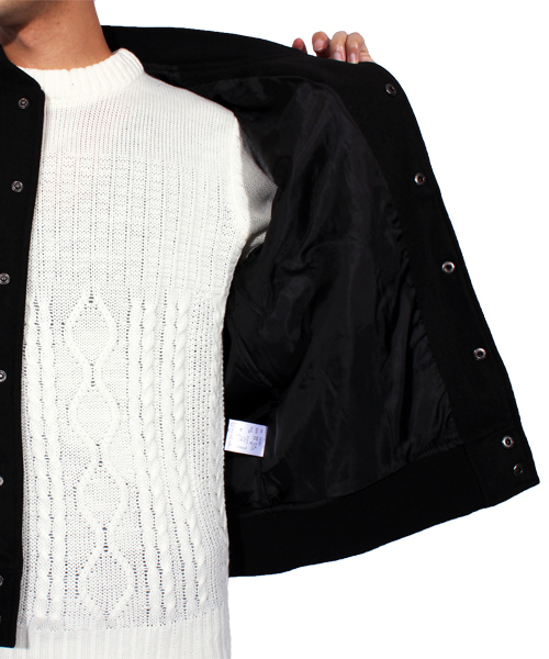 ８(eight)（エイト）の「スタジャン メルトン スタジアムジャンパー（スタジャン・メンズ・ブラック/グレー/キャメル・MEDIUM/LARGE）」の7枚目の写真