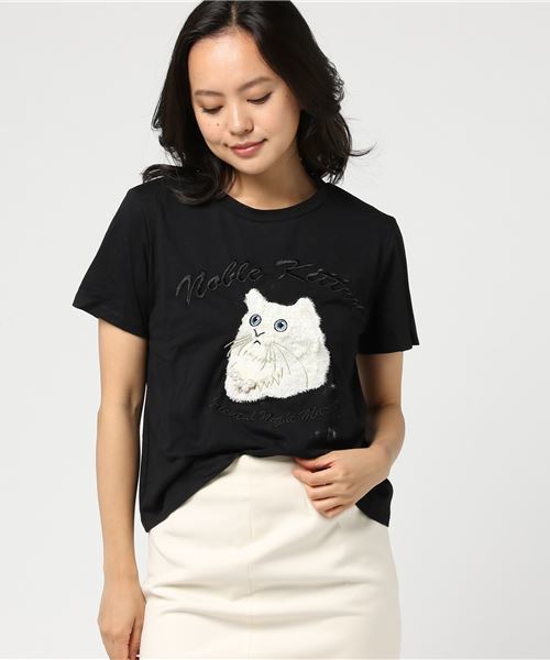 onespo(ワンスポ)の「NOBLE KITTEN Tシャツ(Tシャツ/カットソー・レディース・ホワイト/ブラック/ブルー/ライトピンク・M)」の12枚目の写真