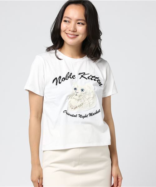 onespo(ワンスポ)の「NOBLE KITTEN Tシャツ(Tシャツ/カットソー・レディース・ホワイト/ブラック/ブルー/ライトピンク・M)」の13枚目の写真