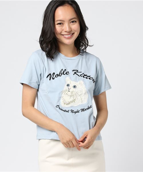 onespo(ワンスポ)の「NOBLE KITTEN Tシャツ(Tシャツ/カットソー・レディース・ホワイト/ブラック/ブルー/ライトピンク・M)」の5枚目の写真