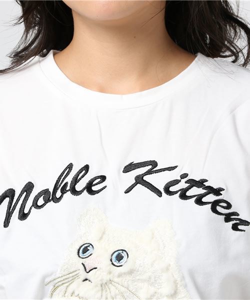 onespo(ワンスポ)の「NOBLE KITTEN Tシャツ(Tシャツ/カットソー・レディース・ホワイト/ブラック/ブルー/ライトピンク・M)」の9枚目の写真