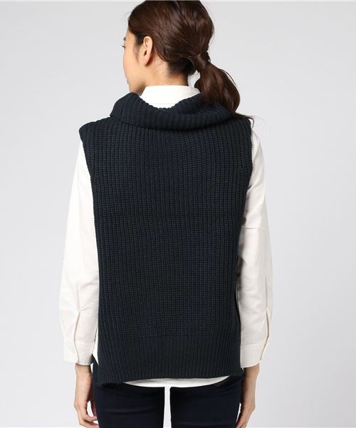 earth music&ecology（アースミュージックアンドエコロジー）の「SET2点 タートルニット+シャツ（ニット/セーター・レディース・ネイビー/アイボリー/杢グレー/キャメル・FREE）」の7枚目の写真