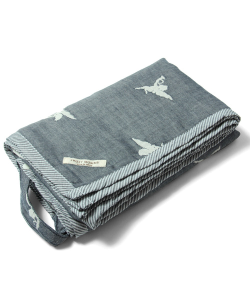 SweetMommy（スウィートマミー）の「授乳ケープにもなる 3重ガーゼおくるみ（おくるみ・キッズ・ネイビー/オレンジ/グレー/ブルー系その他/ブルー/グレー系その他/シャーベット/ブルー系その他2・FREE）」の5枚目の写真