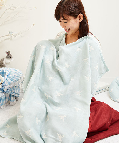 SweetMommy（スウィートマミー）の「授乳ケープにもなる 3重ガーゼおくるみ（おくるみ・キッズ・ネイビー/オレンジ/グレー/ブルー系その他/ブルー/グレー系その他/シャーベット/ブルー系その他2・FREE）」の16枚目の写真