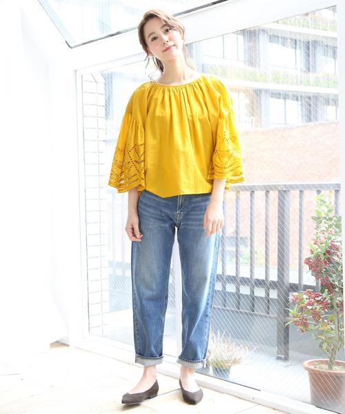 coen（コーエン）の「USAコットンハイウエストデニムパンツ（デニムパンツ・レディース・ブルー/ネイビー・MEDIUM/SMALL/LARGE）」の20枚目の写真