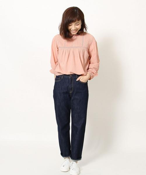 coen（コーエン）の「USAコットンハイウエストデニムパンツ（デニムパンツ・レディース・ブルー/ネイビー・MEDIUM/SMALL/LARGE）」の4枚目の写真