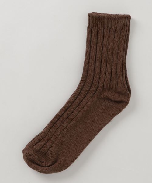 Fun & Daily（ファンアンドデイリー）の「F&D : ワイドリブコットンソックス（ソックス/靴下・レディース・アイボリー/グレー/ブラウン/ブルーグリーン/マスタード/チャコールグレー/ブラック/レッド/グリーン・FREE）」の10枚目の写真