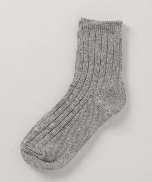 Fun & Daily（ファンアンドデイリー）の「F&D : ワイドリブコットンソックス（ソックス/靴下・レディース・アイボリー/グレー/ブラウン/ブルーグリーン/マスタード/チャコールグレー/ブラック/レッド/グリーン・FREE）」の5枚目の写真