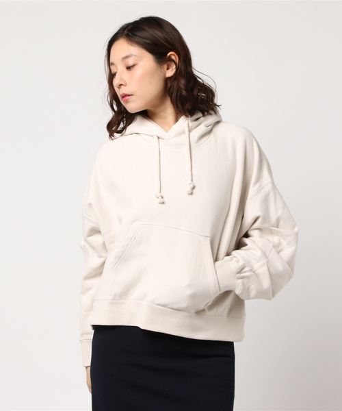 AZUL by moussy（アズールバイマウジー）の「袖ボリュームフーディPO（パーカー・レディース・トップグレー/ライトブラック/オフホワイト・FREE）」の11枚目の写真