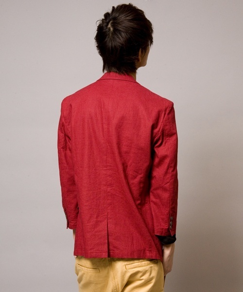 WEGO(ウィゴー)の「WEGO/綿麻7S2ボタンテーラードジャケット(テーラードジャケット・メンズ・ブラック/ナチュラル/ターコイズブルー/ネイビー/ワイン・MEDIUM/LARGE)」の7枚目の写真