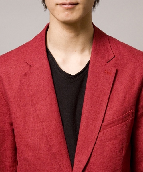 WEGO(ウィゴー)の「WEGO/綿麻7S2ボタンテーラードジャケット(テーラードジャケット・メンズ・ブラック/ナチュラル/ターコイズブルー/ネイビー/ワイン・MEDIUM/LARGE)」の9枚目の写真