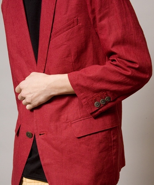 WEGO(ウィゴー)の「WEGO/綿麻7S2ボタンテーラードジャケット(テーラードジャケット・メンズ・ブラック/ナチュラル/ターコイズブルー/ネイビー/ワイン・MEDIUM/LARGE)」の10枚目の写真