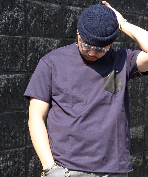 schott（ショット）の「Schott/ショット/LEATHER POCKET TSHIRTS/レザーポケット Tシャツ（Tシャツ/カットソー・メンズ・オリーブ/ホワイト/ブラック/ネイビー/その他・LARGE/MEDIUM/X-LARGE/SMALL/XX-LARGE）」の4枚目の写真