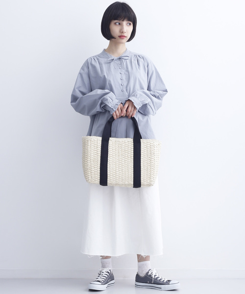 MERLOT（メルロー）の「テープカゴバッグ110-2437（かごバッグ・レディース・キナリ/ベージュ・FREE）」の8枚目の写真