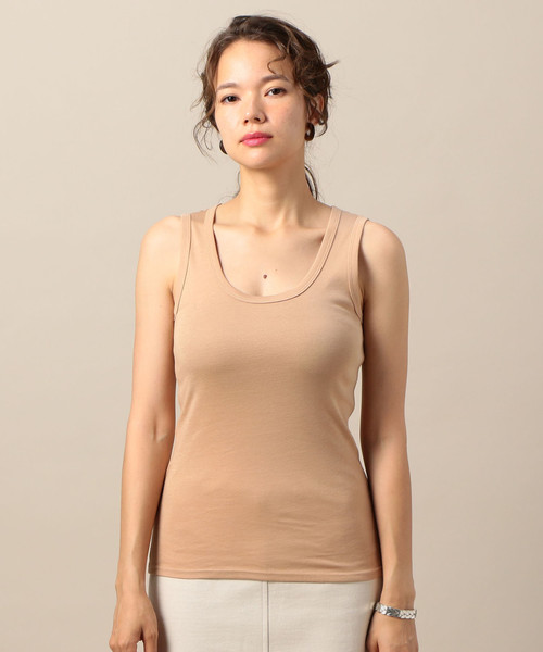 BEAUTY&YOUTH UNITED ARROWS（ビューティーアンドユースユナイテッドアローズ）の「BY スビンコットンフライスタンクトップ ◆（タンクトップ・レディース・レッド/ホワイト/ライトグレー/ブラック/ベージュ・FREE）」の5枚目の写真