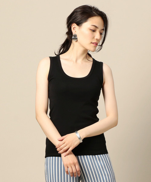 BEAUTY&YOUTH UNITED ARROWS（ビューティーアンドユースユナイテッドアローズ）の「BY スビンコットンフライスタンクトップ ◆（タンクトップ・レディース・レッド/ホワイト/ライトグレー/ブラック/ベージュ・FREE）」の3枚目の写真