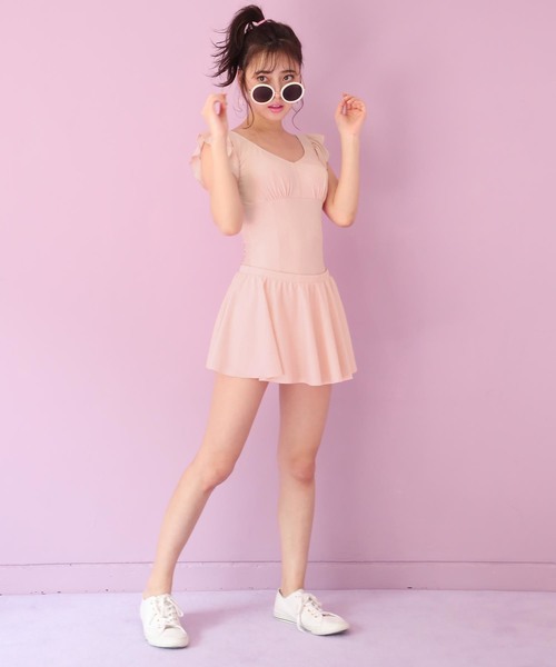 Nice claup 肩フリルswimwear 水着　グレー 3点セット】肩フリルswimwear | レディースファッション通販の