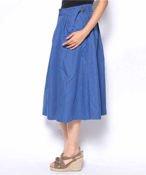 coen（コーエン）の「綿麻フレアロングスカート（スカート・レディース・オリーブ/コバルトブルー・フリー）」の3枚目の写真