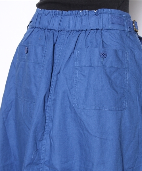 coen（コーエン）の「綿麻フレアロングスカート（スカート・レディース・オリーブ/コバルトブルー・フリー）」の6枚目の写真