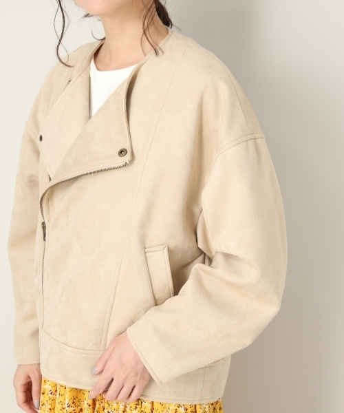 LOWRYS FARM(ローリーズファーム)の「WEB限定BIGライダース 805093(ライダースジャケット・レディース・ブラウン/グレイッシュベージュ/カーキ・MEDIUM/LARGE)」の10枚目の写真