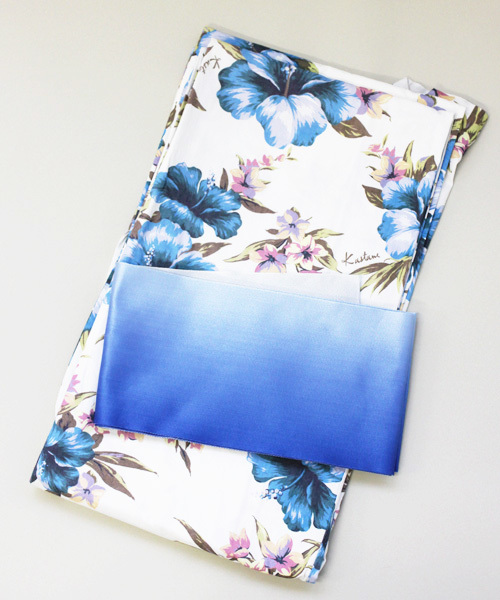 Kastane（カスタネ）の「Kastaneオリジナル浴衣セット（浴衣・レディース・ホワイト×イエロー/ホワイト×ブルー/イエロー/ブルー・FREE）」の2枚目の写真