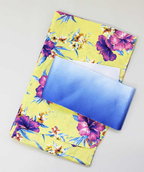 Kastane（カスタネ）の「Kastaneオリジナル浴衣セット（浴衣・レディース・ホワイト×イエロー/ホワイト×ブルー/イエロー/ブルー・FREE）」の4枚目の写真