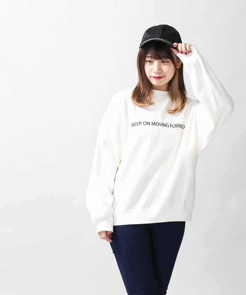 WEGO（ウィゴー）の「WEGO/シンプルロゴプリントスウェット（スウェット・レディース・ベージュ/オフホワイト/ブラック/ピンク・FREE）」の11枚目の写真